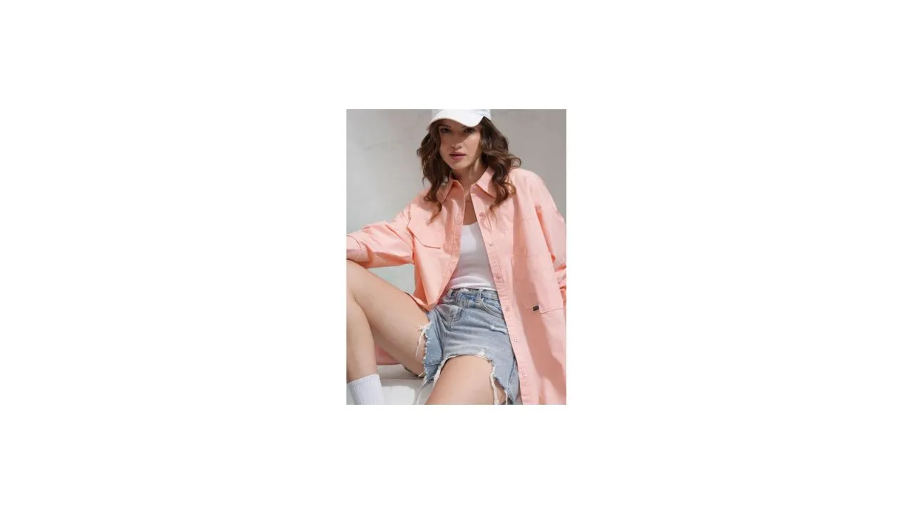 Tokyo Talkies Women Oversized Solid Formal Shirt