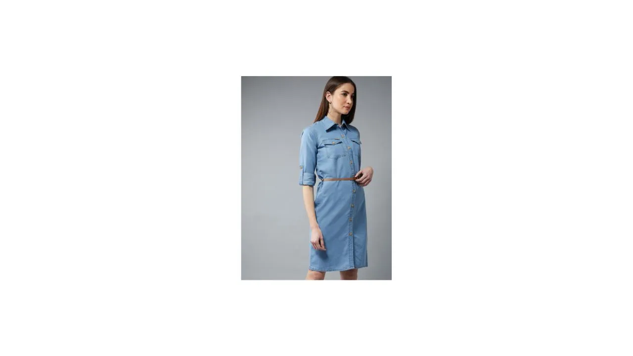 DOLCE CRUDO Denim Dress For Ladies