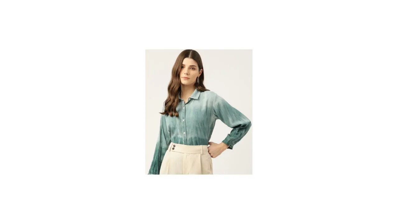 Maaesa Tie and Dye Shirt Style Top