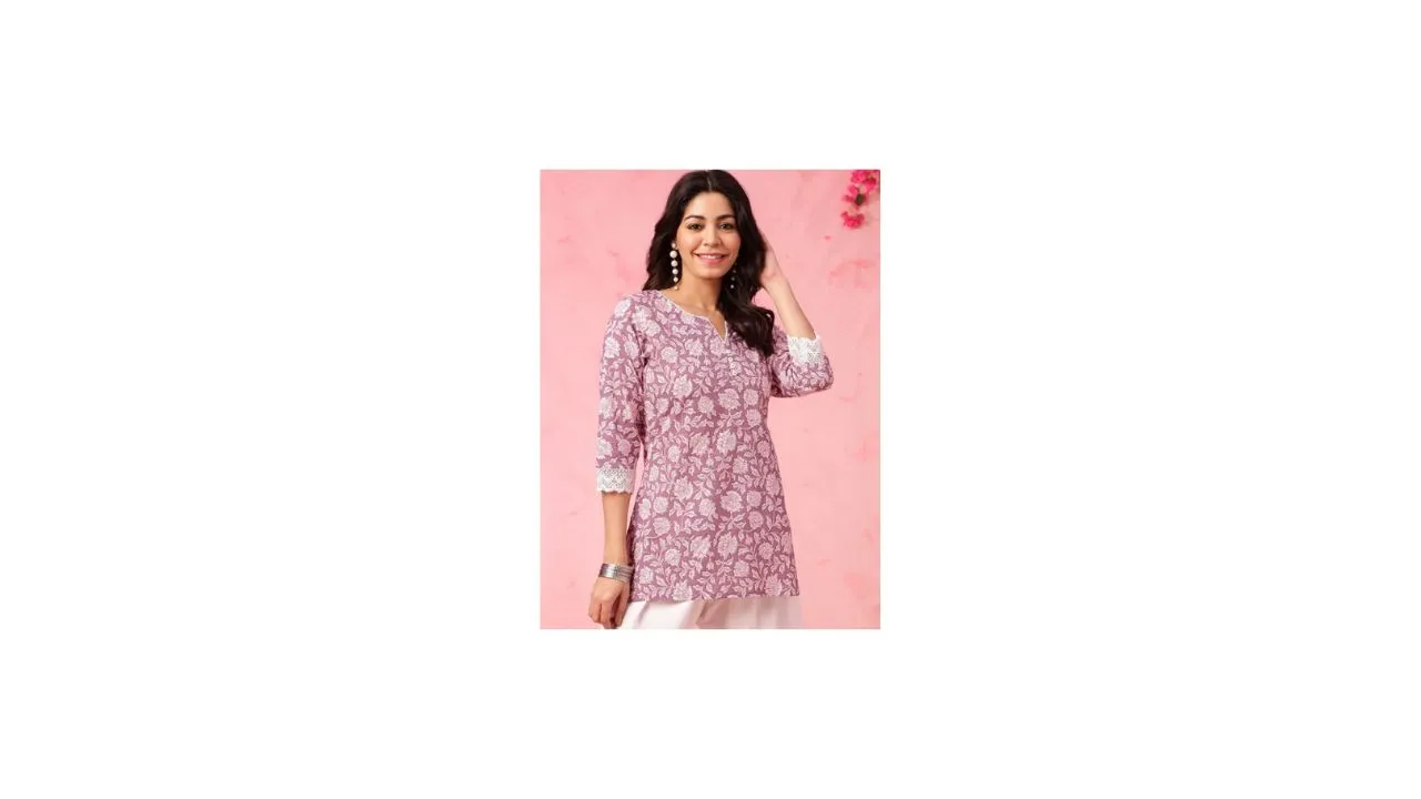Anouk Ethnic Motifs Printed Pure Cotton Straight Kurti