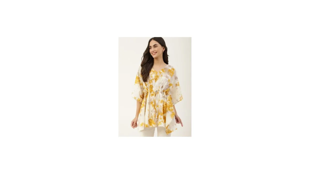 KALINI Tie and Dye Waist Longline Top
