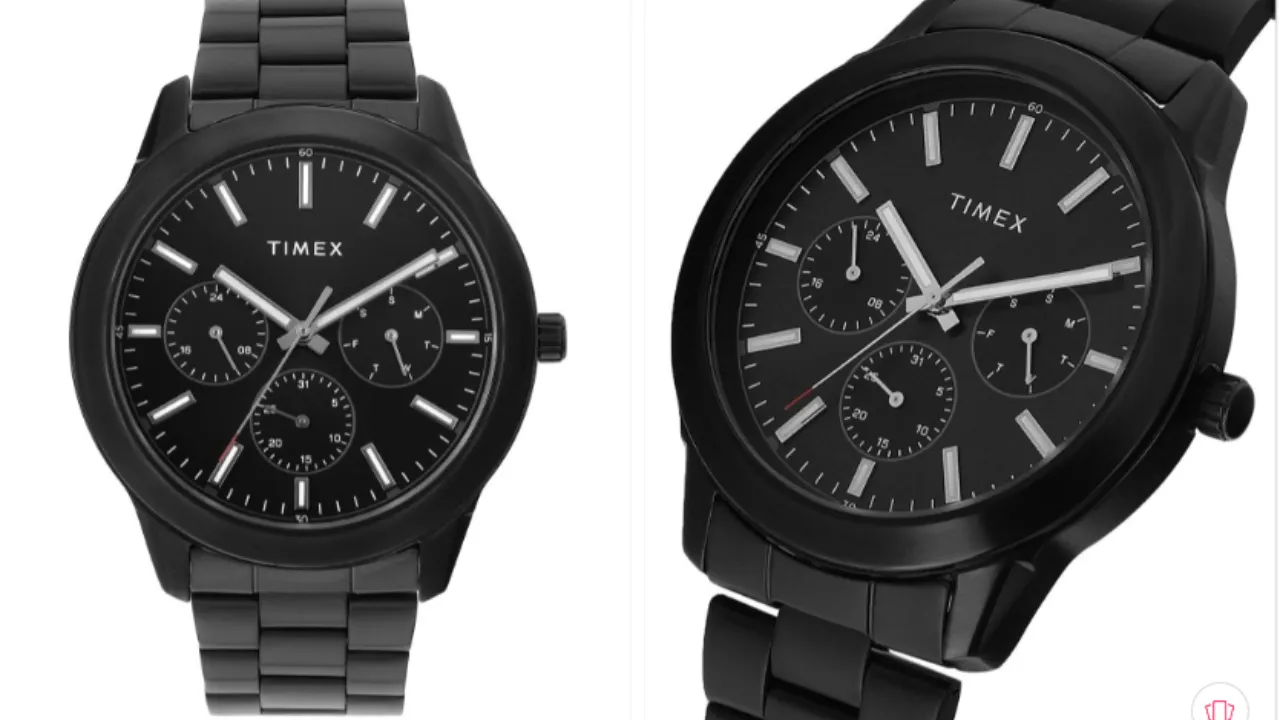  Timex Men Brass Dial & Stainless Steel Bracelet Style Straps Analogue Watch 