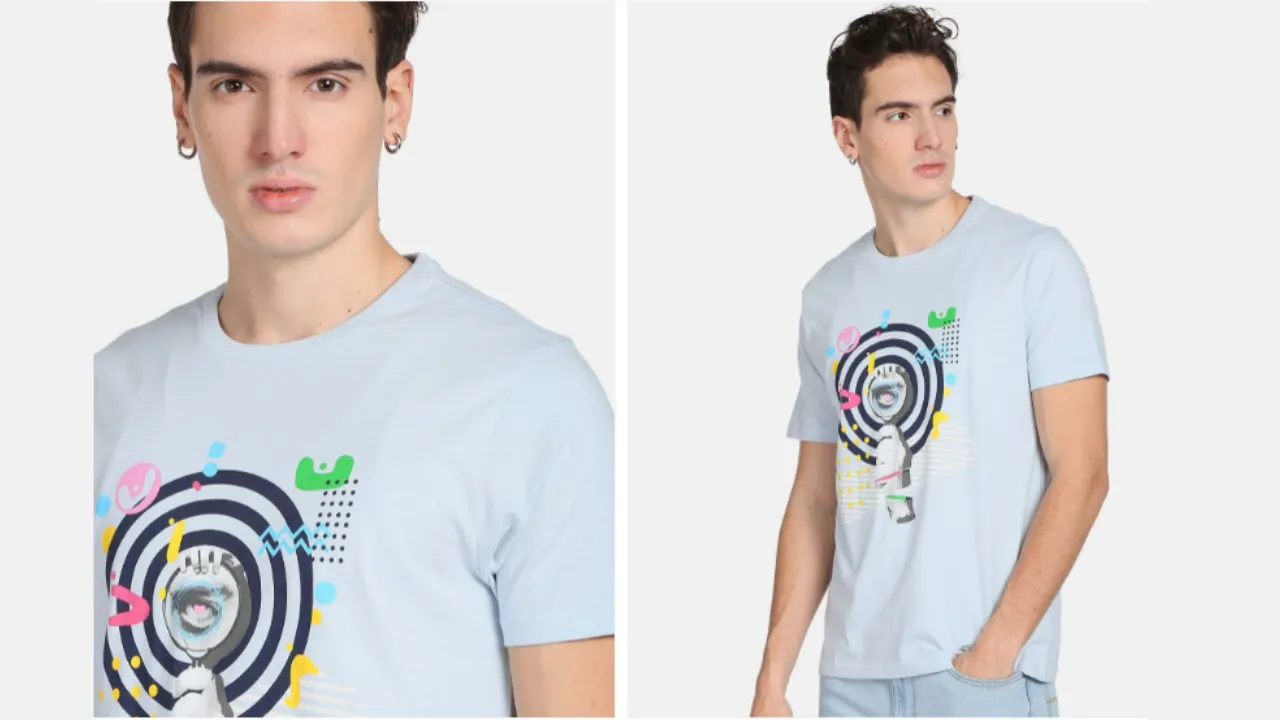 Flying Machine Graphic Print Cotton T-Shirt