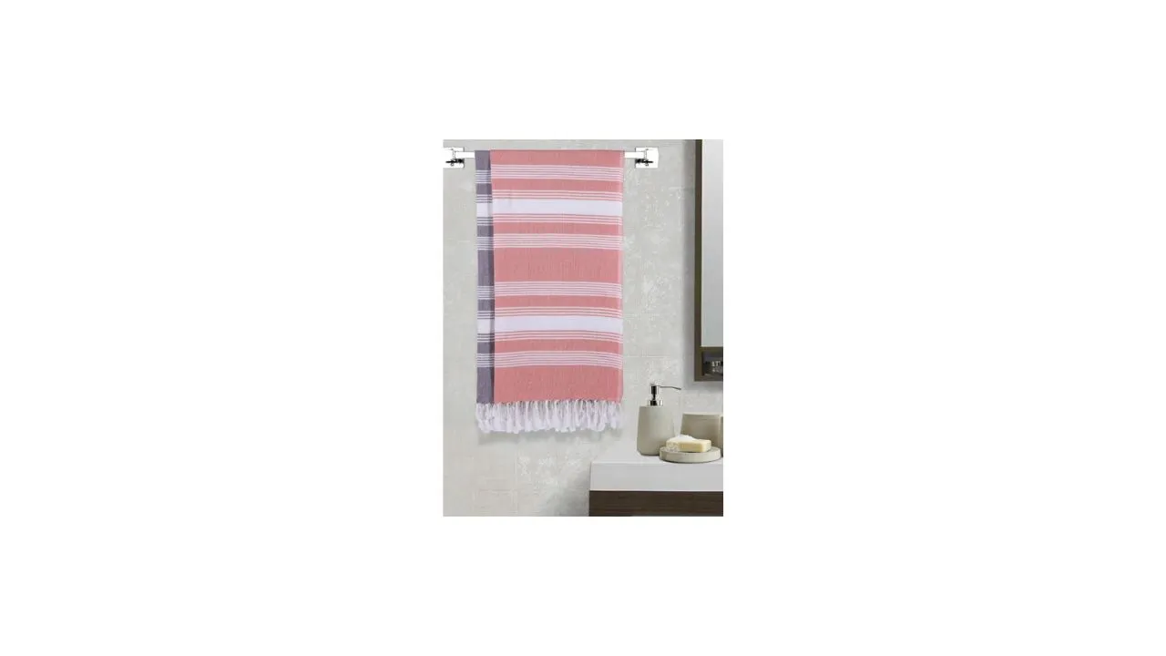 Arrabi Set Of 2 Striped 210 GSM Cotton Bath Towels