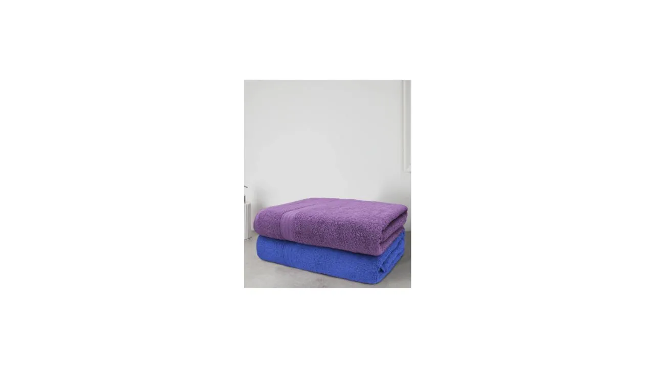 Aura Set Of 2 Solid 500 GSM Cotton Bath Towels