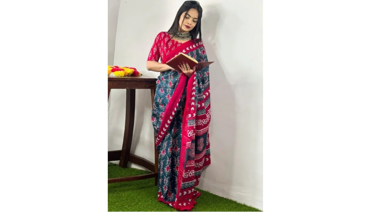Poly Cotton Bagh Saree