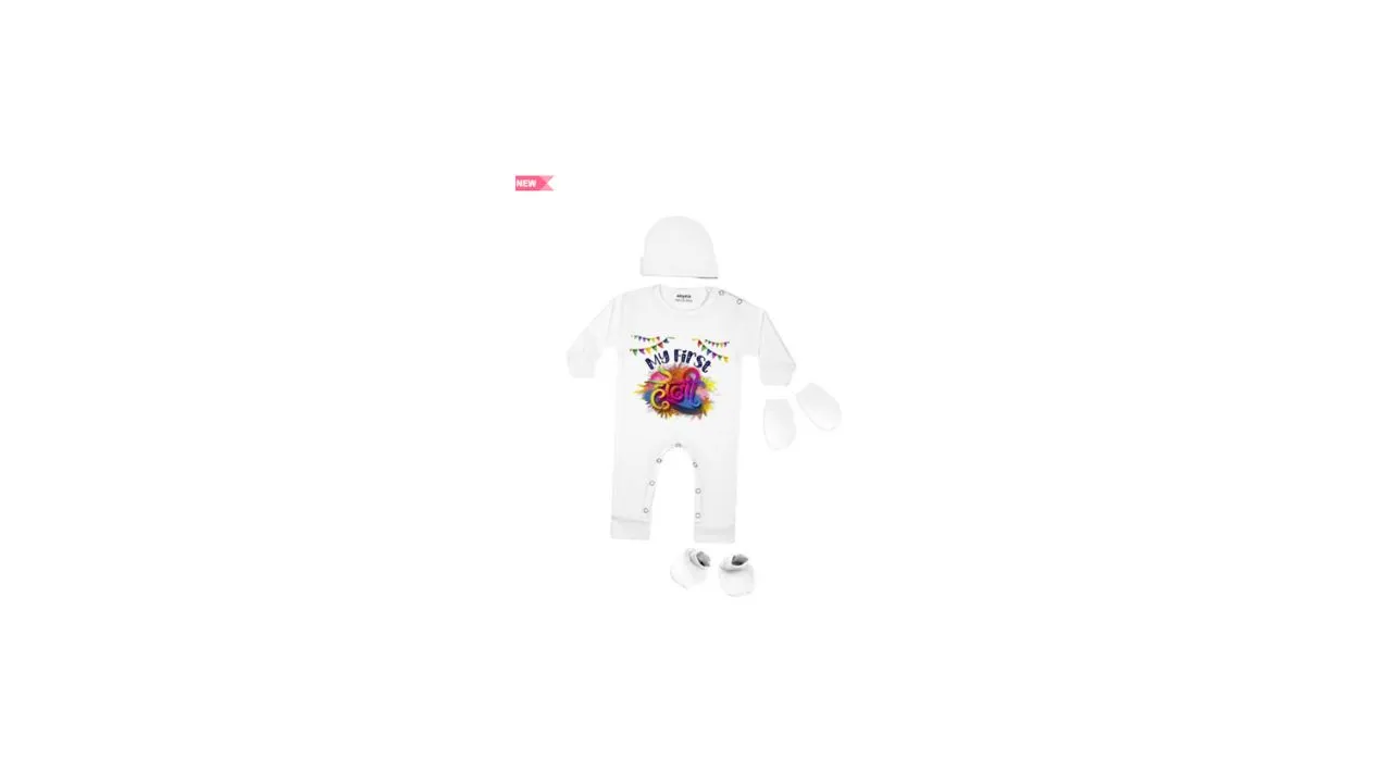 Arvesa Infants My First Holi Printed Bodysuit