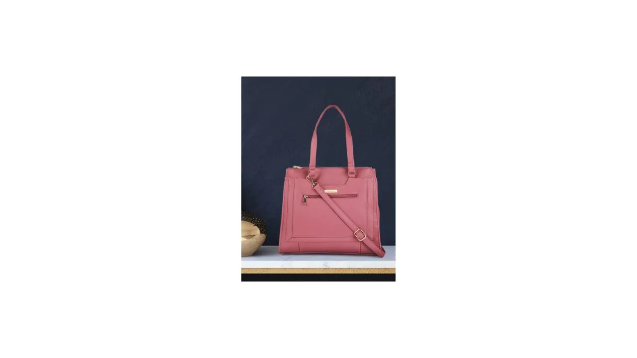 Caprese Fuchsia Leather Structured Shoulder Bag