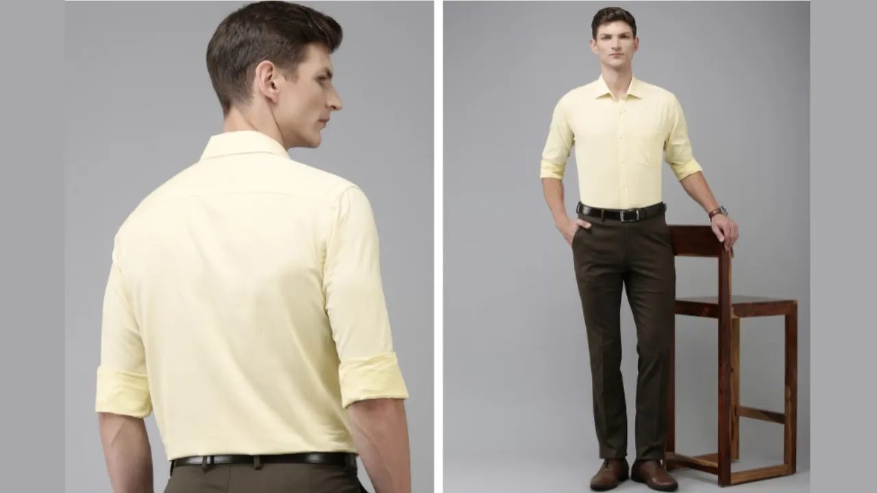  Park Avenue Pure Cotton Self Design Textured Slim Fit Opaque Formal Shirt 