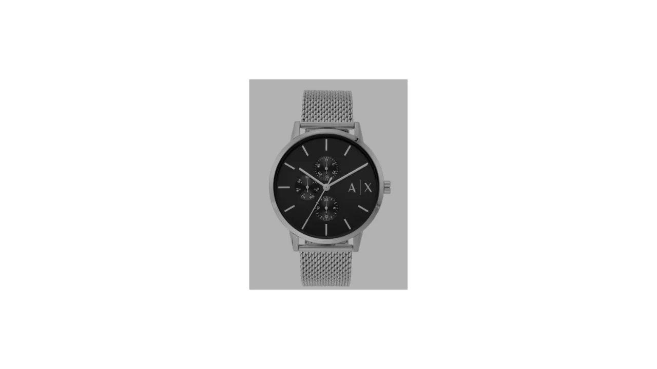 Armani Exchange Black & Silver-Toned Analogue Watch