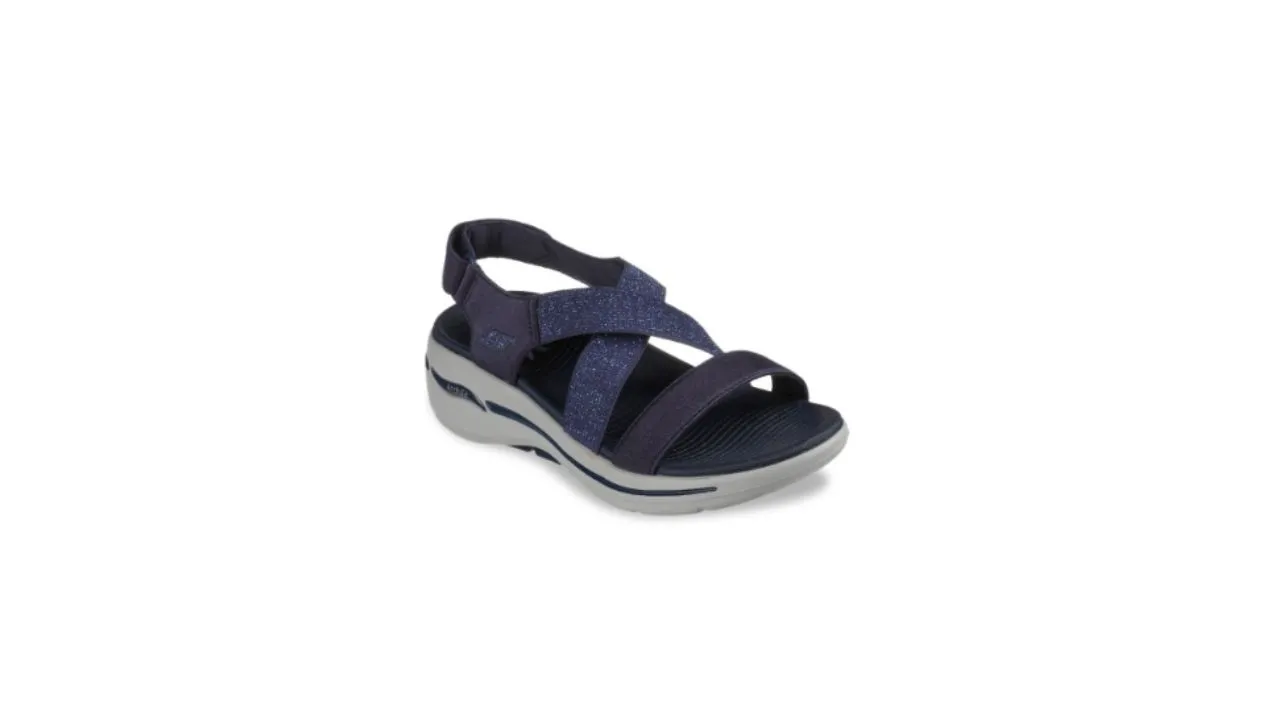 Skechers Women Navy Blue Solid Sports Sandal
