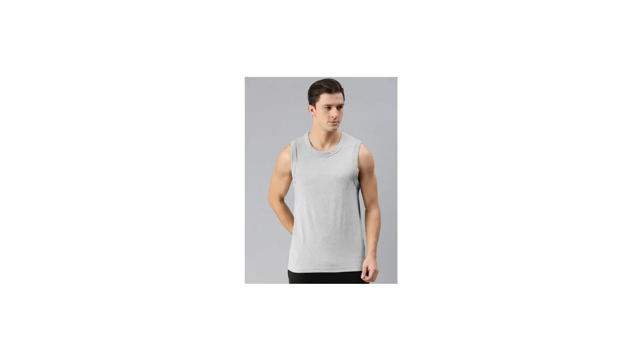HRX By Hrithik Roshan Men Solid Melange Lifestyle Innerwear Vests