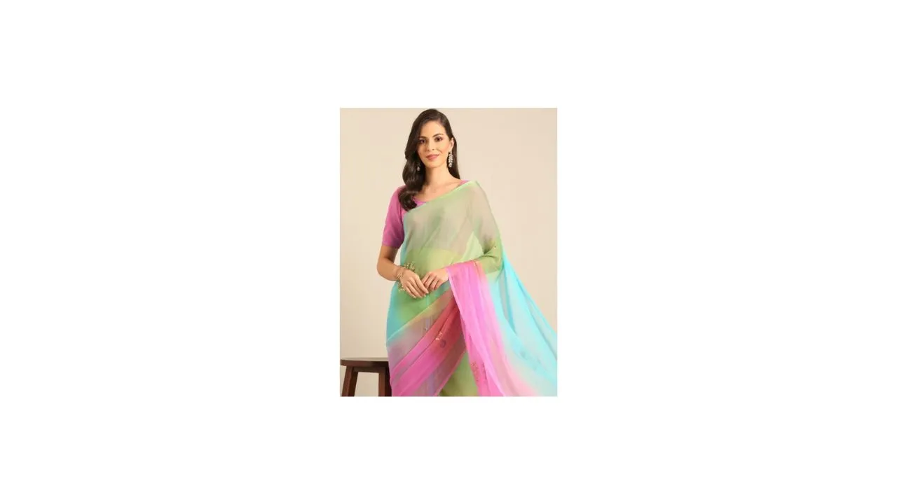 BAPS Ethnic Motifs Gotta Patti Pure Chiffon Saree