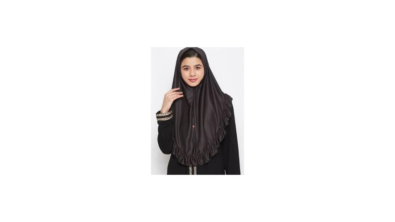 NABIA Women Solid Frills Khimar Burqa Hijab