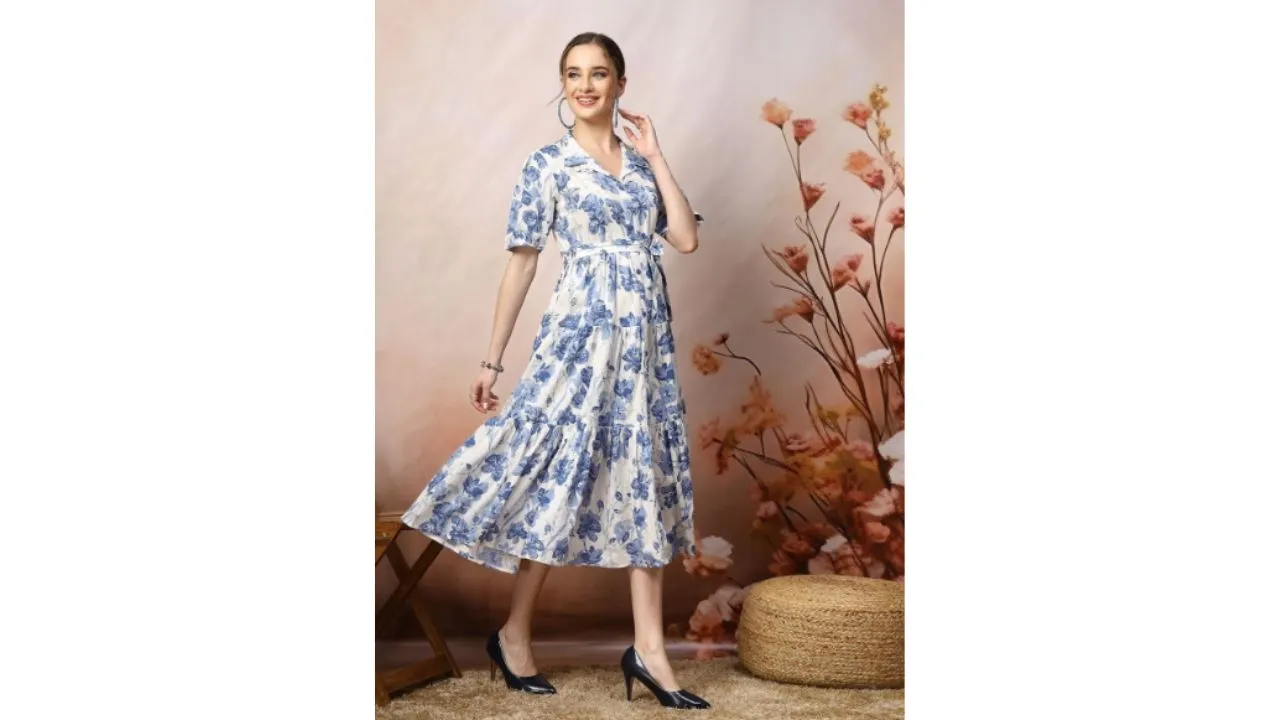 Floral Print Fit & Flare Maxi Dress
