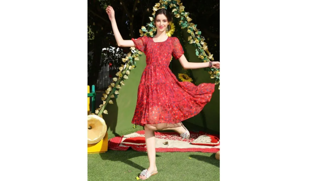 Floral Printed Chiffon Dress