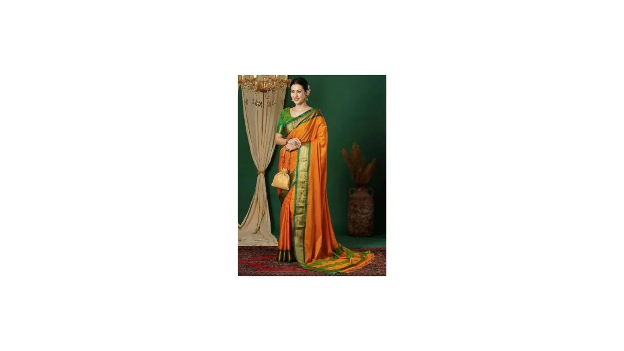 HMP Fashion Woven Design Paithani Saree With Blouse Piece