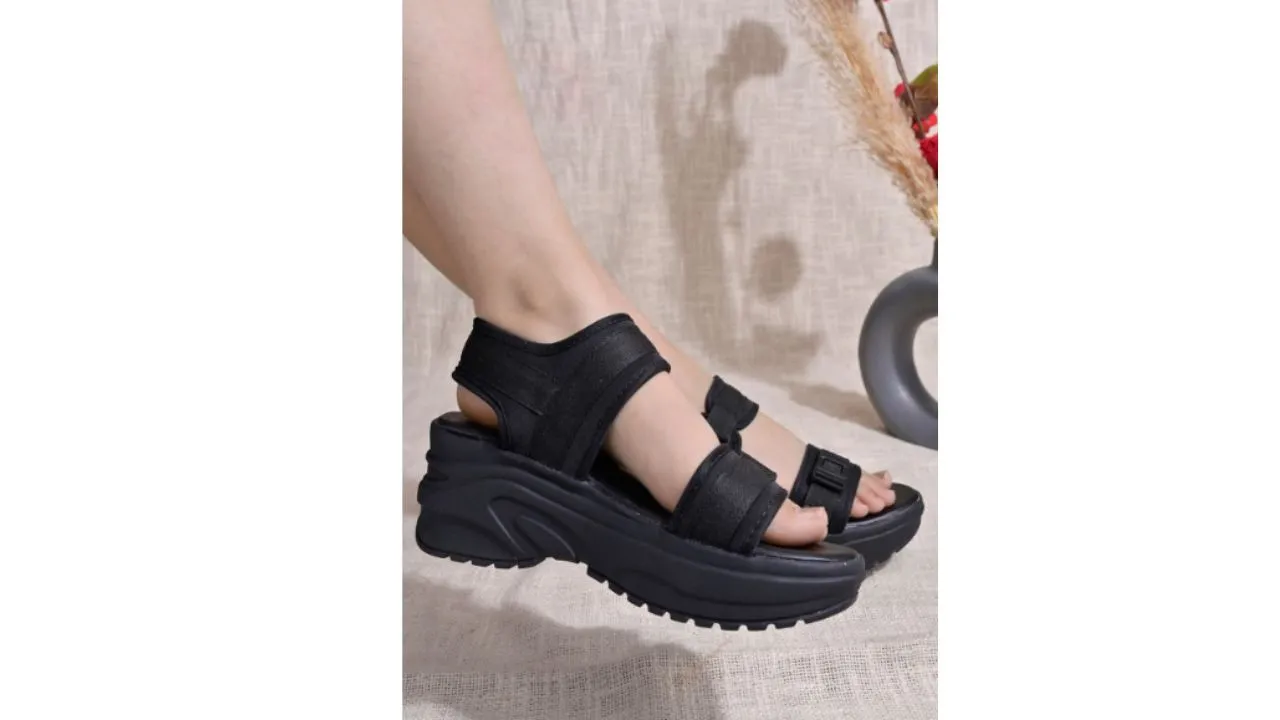 Open Toe Mesh Platform Heels