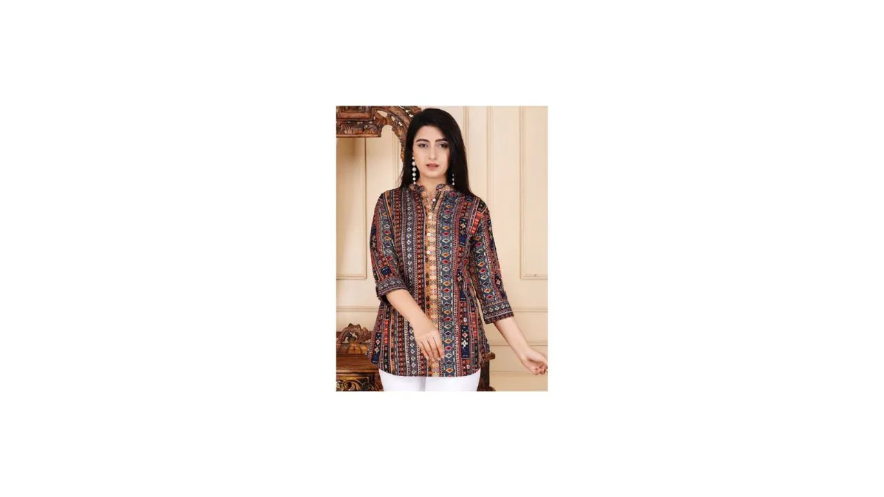 GUDWEARS Women Ethnic Polycotton Top