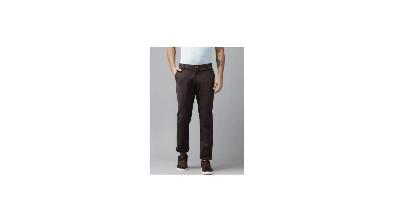 Blackberrys Men Slim Fit Low-Rise Trousers
