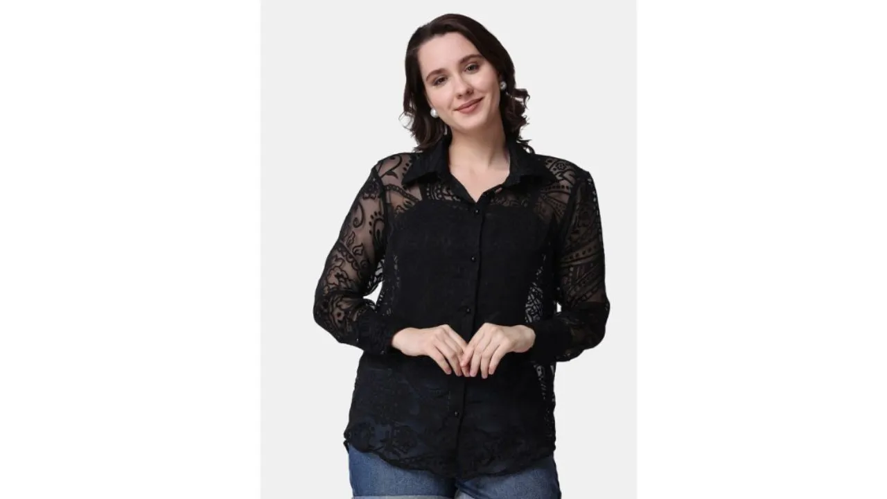 Sheer Casual Laced Shirt