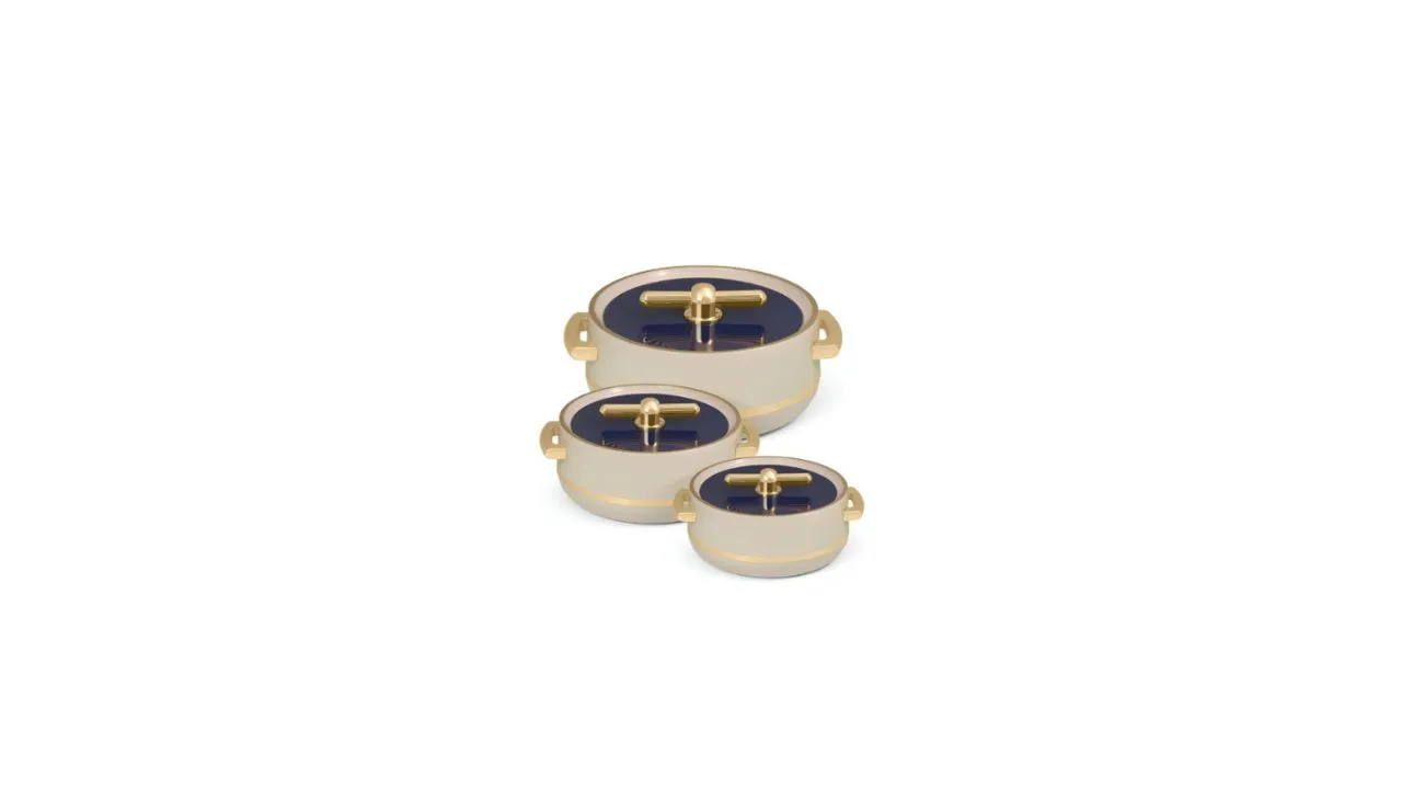SELVEL 3 Pcs Elegance Royal Inner Steel Casseroles