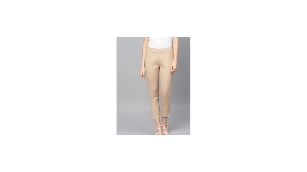 W Regular Fit Solid Regular Cropped Trousers
