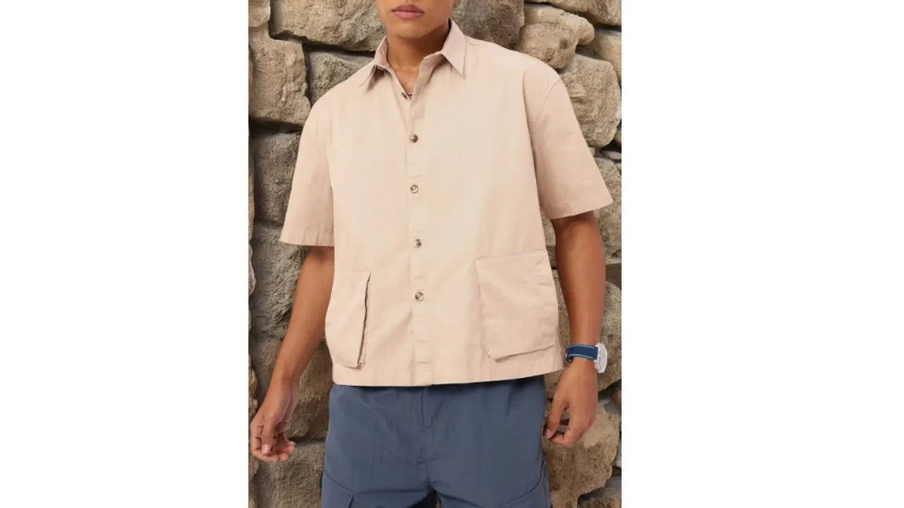 Drop-Shoulder Boxy Fit Shirt