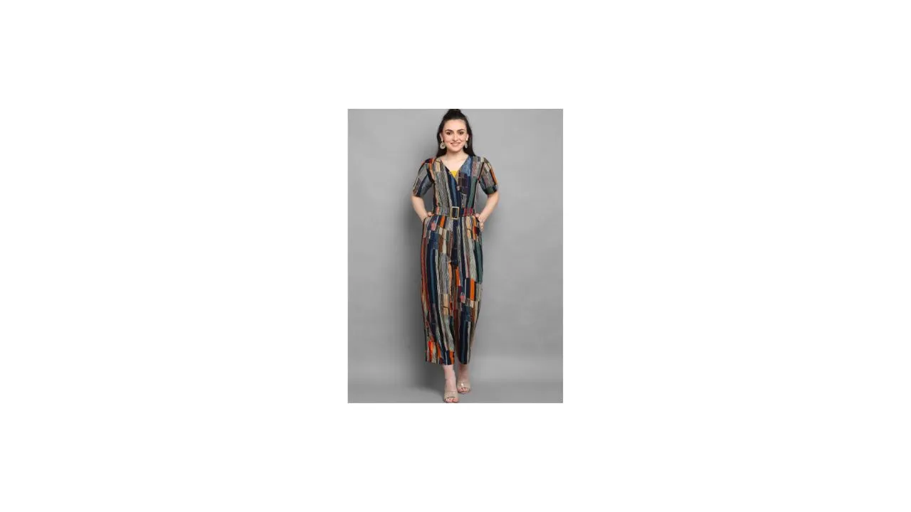 J Turritopsis Foil Printed Basic Jumpsuit