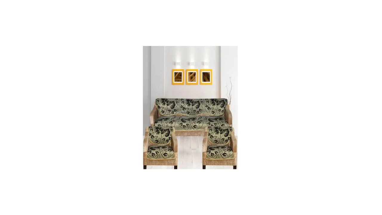 Nendle 6 Pieces Printed 5 Seater Sofa Cover Set