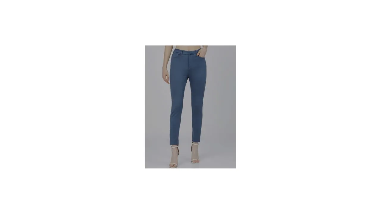 Tokyo Talkies Women Blue Slim Fit Cigarette Pants