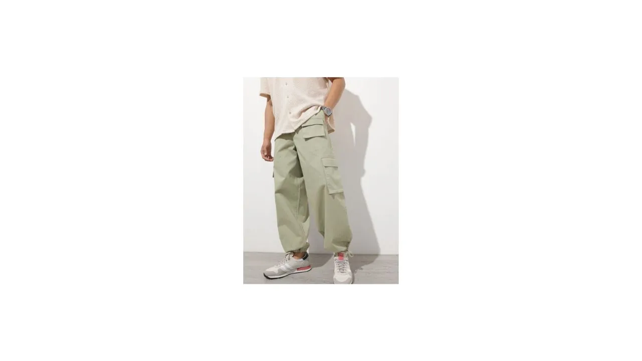 Kook N Keech Men Cargo Core Utilitarian Baggy Trousers