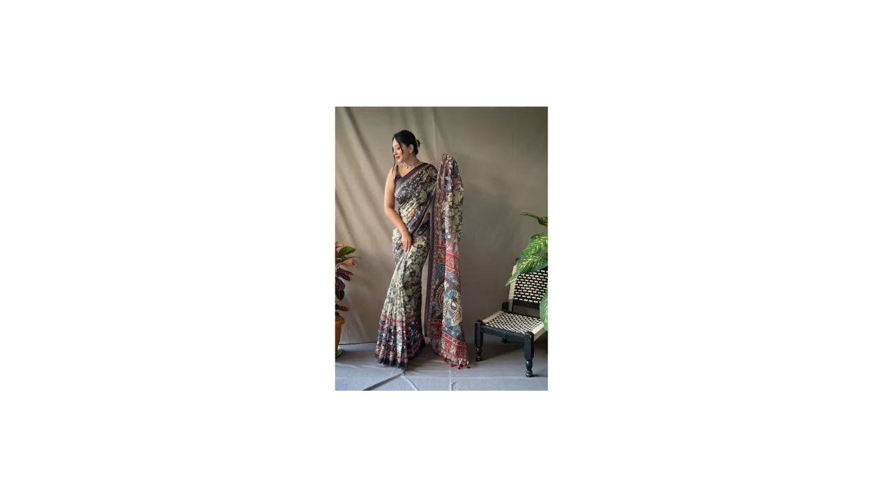 RV CREATION Kalamkari Saree