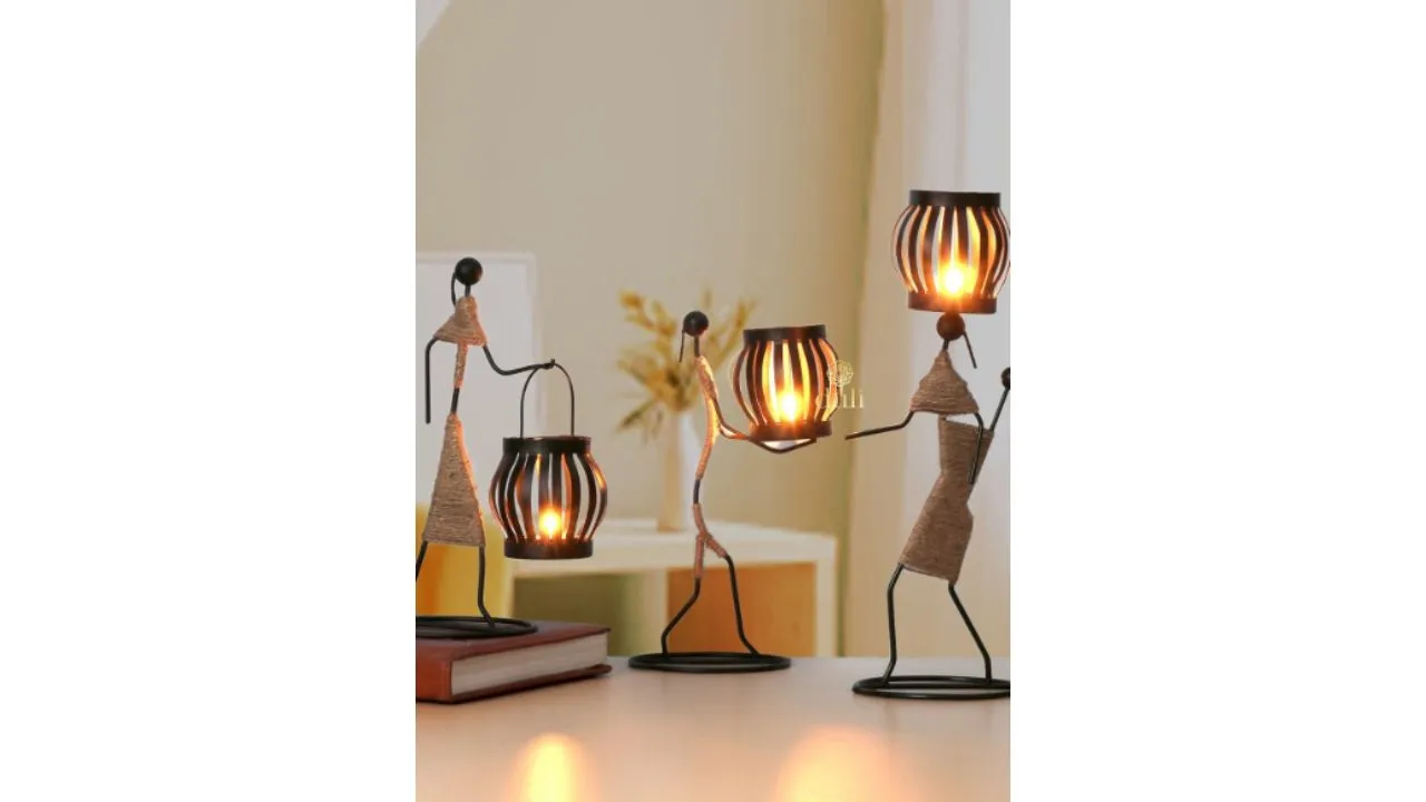 Set of 3 Black & Beige