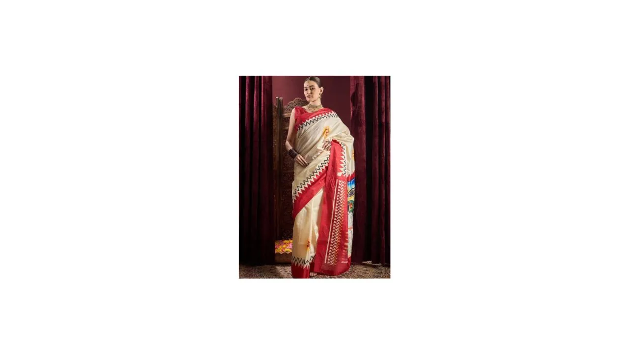 Saree mallDurga Puja Ethnic Motifs Silk Garad Saree