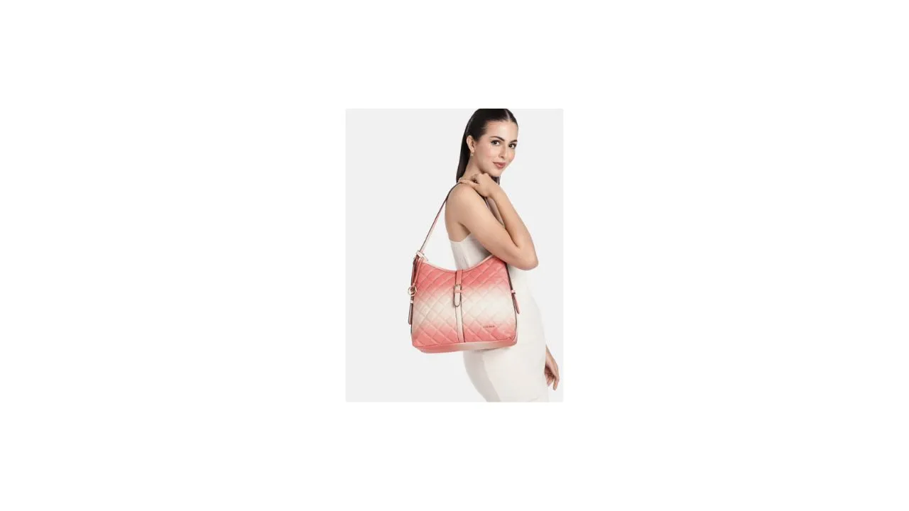 Allen Solly Colourblocked Structured Quilted Hobo Bag