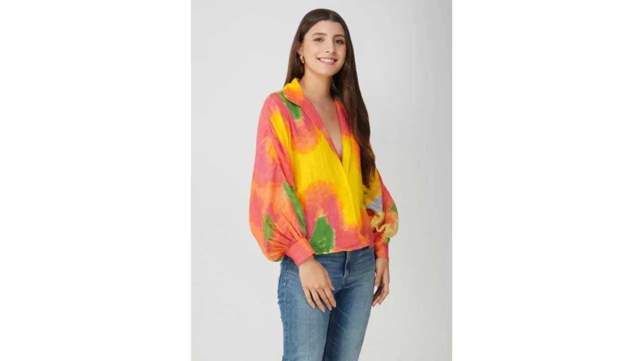 Tie and Dye Shirt Style Tops