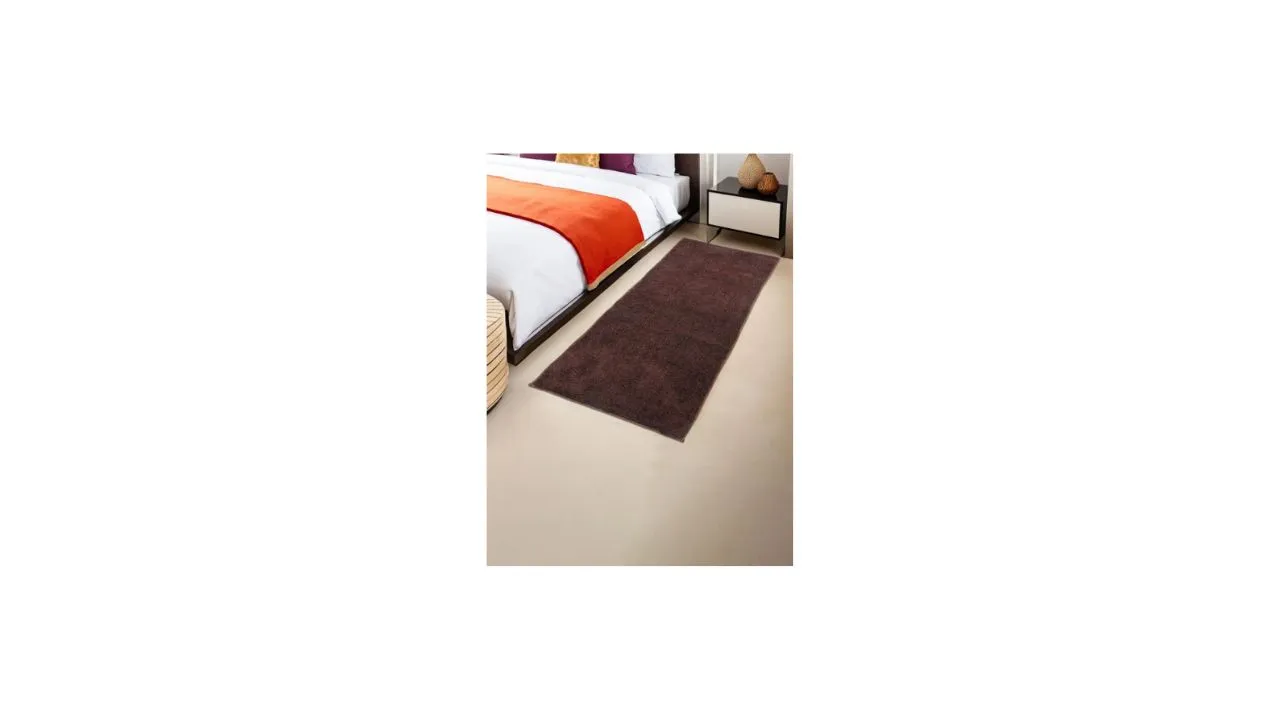 Kuber Industries Brown Rectangular Soft Anti Skid Runner