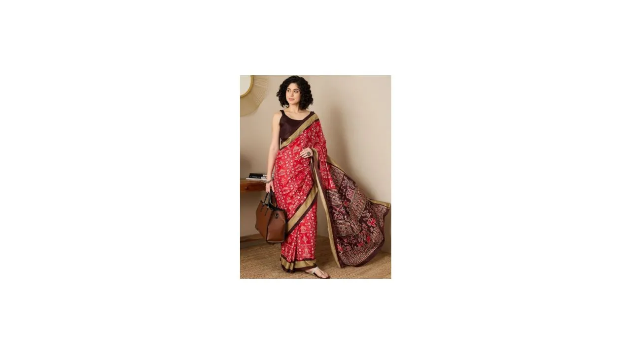 KALINI Warli Silk Blend Ready to Wear Sambalpuri Saree