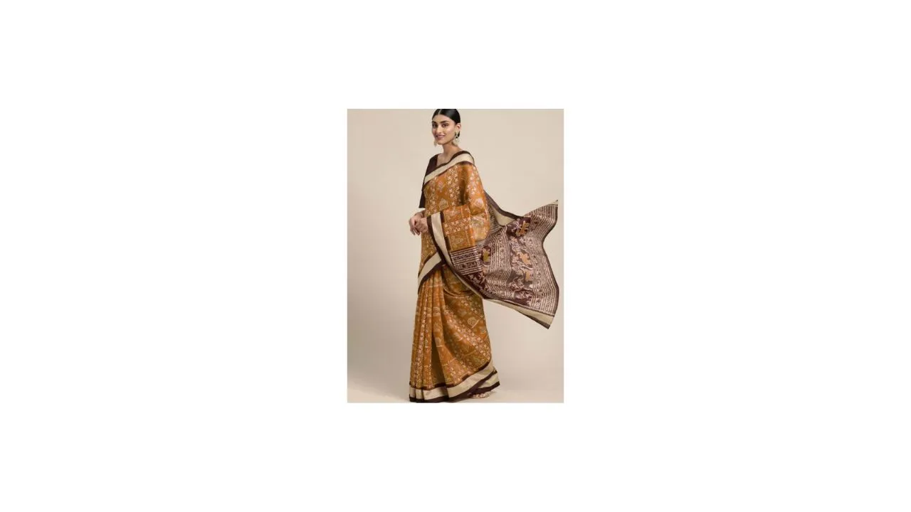 Anouk Rustic Ethnic Motifs Printed Sambalpuri Saree