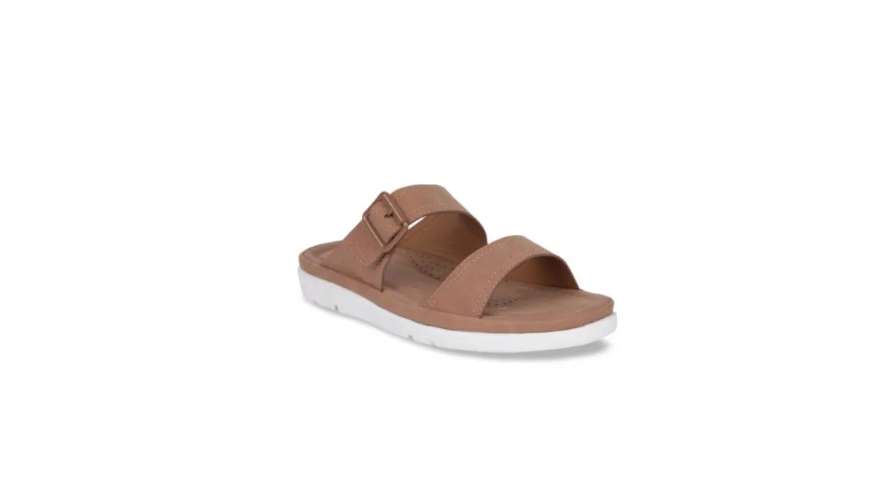Women Brown Solid Open Toe Flats