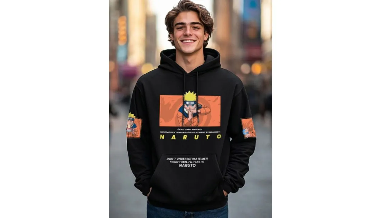 Men Printed Hooded Sweatshirt