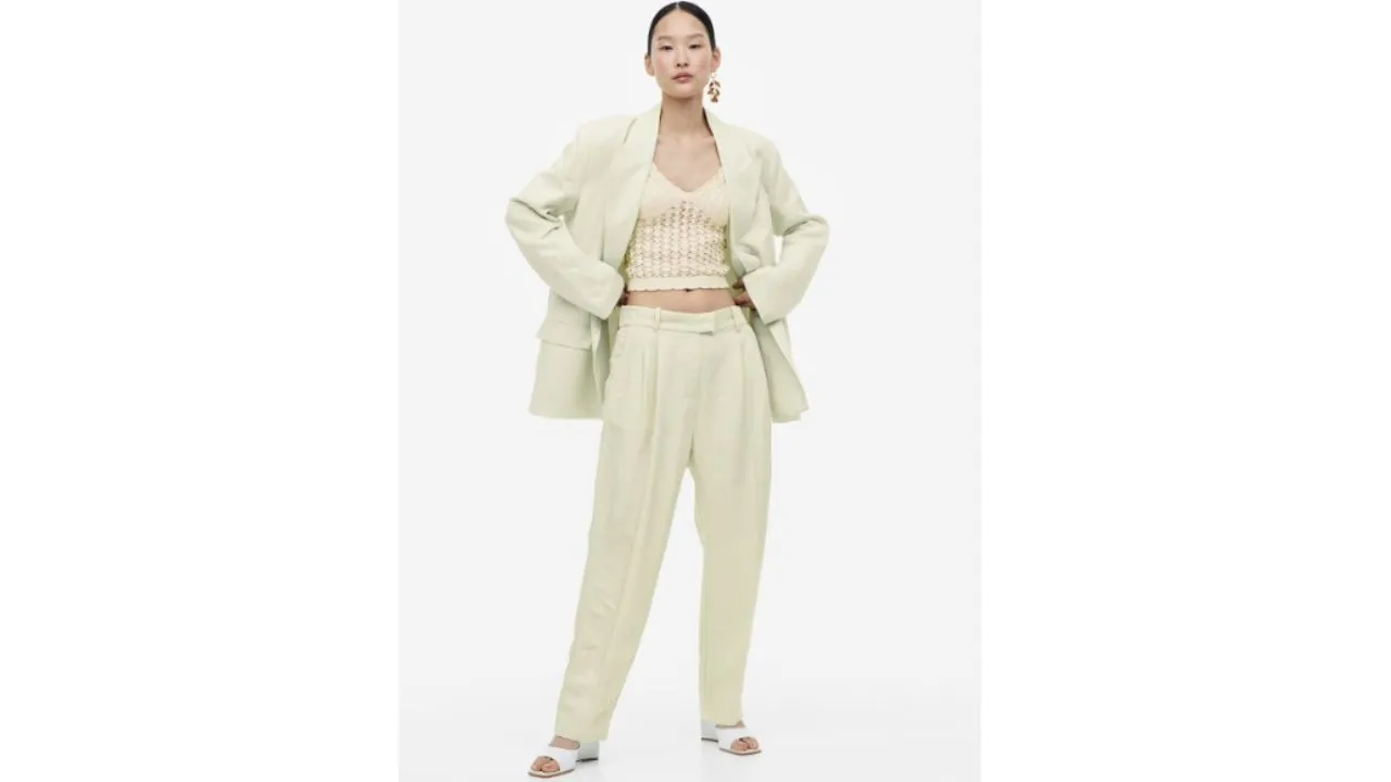 Linen-Blend Trousers