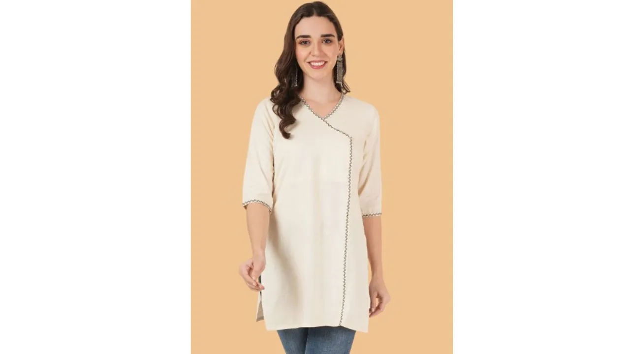 Khadi Cotton Angrakha Design Kurta