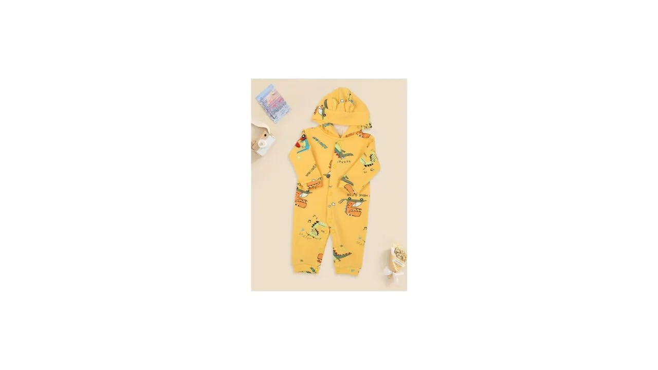 MeeMee Infants Printed Cotton Hooded Romper