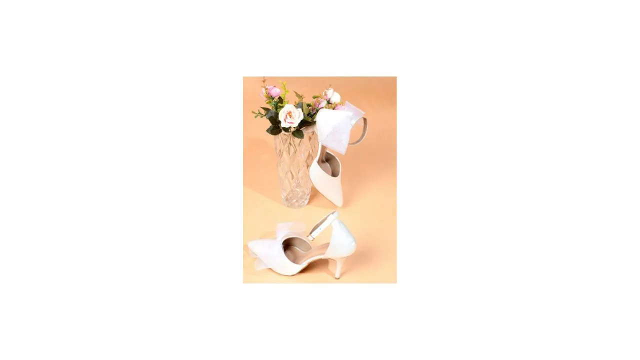 THE WHITE POLE Bow Detail Stiletto Heels