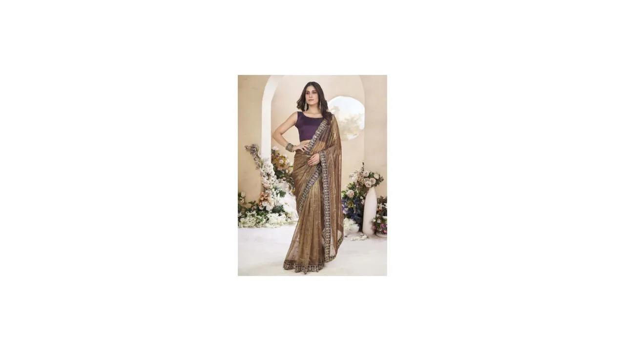 Ethnielle Embellished Sequinned Saree