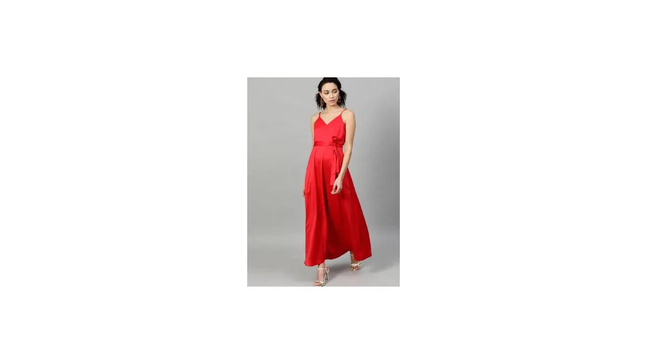 STREET 9 Women Red Solid Maxi Dress