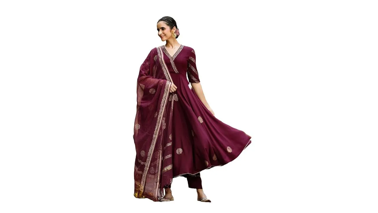 GoSriKi Women's Cotton Blend Kurta 