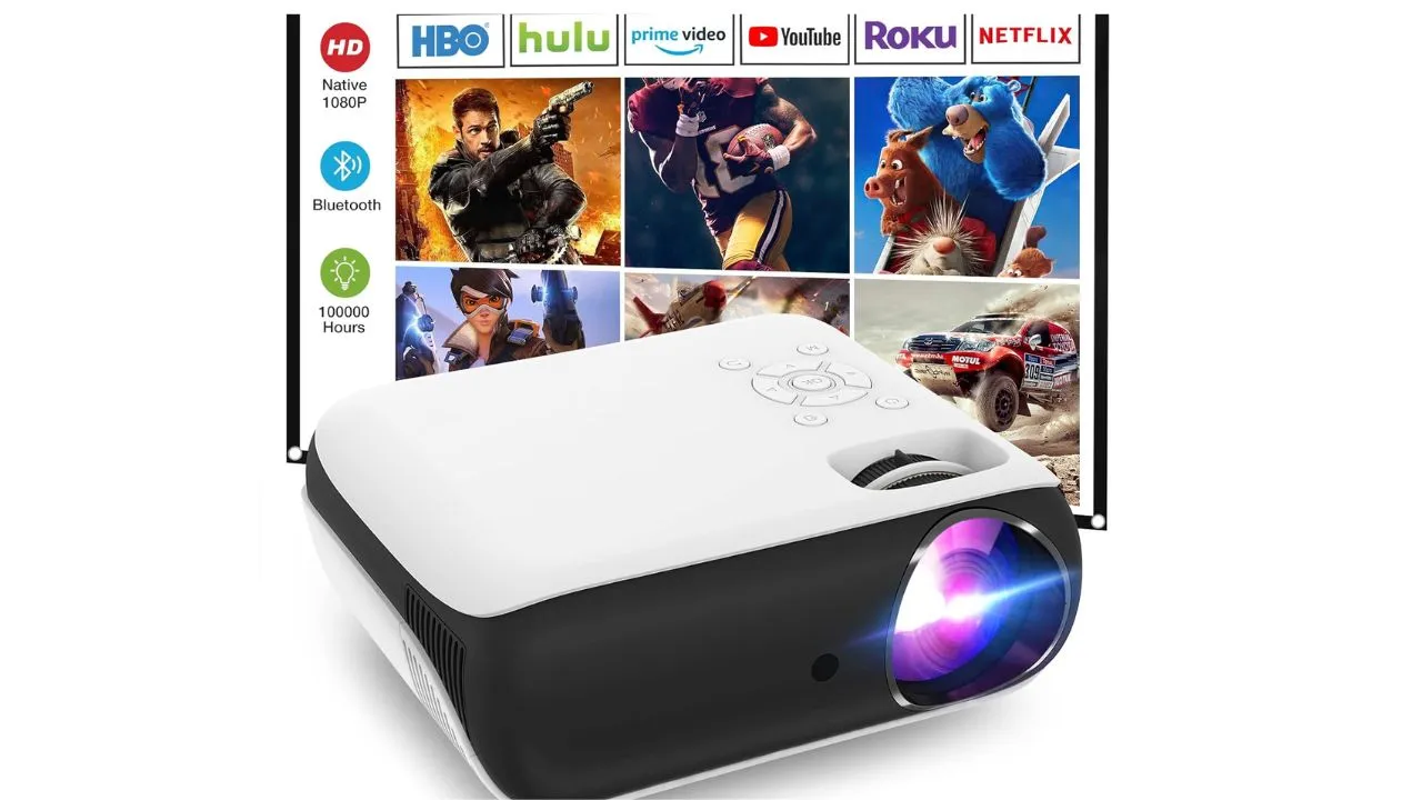 HAPPRUN Projector, Native 1080P Bluetooth Projector